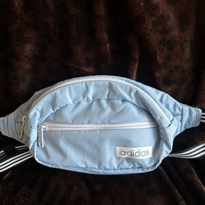 Adidas Sky Blue Striped Strap Waist Bag